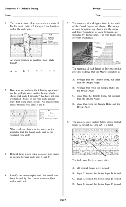 Homework # 4 Relative Dating Section