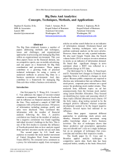 Introduction to the Big Data and Analytics: Concepts, Techniques