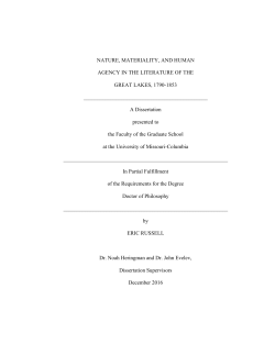 NATURE, MATERIALITY, AND HUMAN AGENCY IN THE