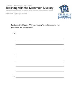 Supporting Mammoth Mystery Worksheets