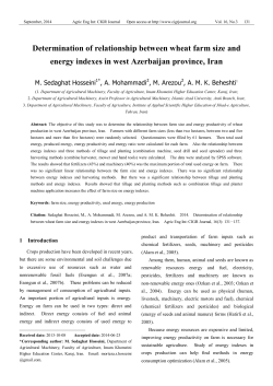 Determination of relationship between wheat farm size and energy
