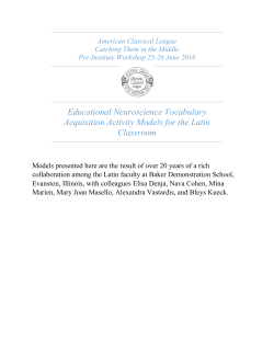 Educational Neuroscience Vocabulary Acquisition Activity