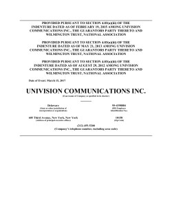 Current Report to the Trustee