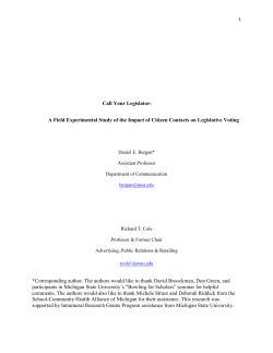 A Field Experimental Study of the Impact of Citizen Contacts on