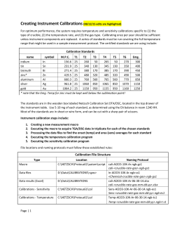 Creating Instrument Calibrations Tutorial