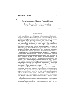 The Mathematics of Donald Gordon Higman