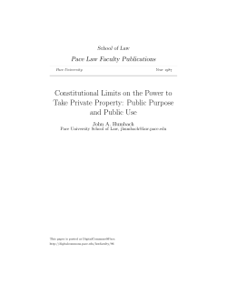 Constitutional Limits on the Power to Take