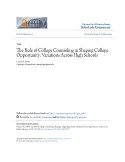 The Role of College Counseling in Shaping College Opportunity