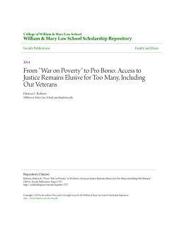 From "War on Poverty" to Pro Bono: Access to Justice Remains