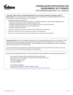 CONSOLIDATED APPLICATION FOR ENVIRONMENT ACT