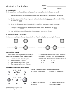Gravitation Practice Test