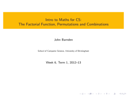 Intro to Maths for CS: The Factorial Function, Permutations and