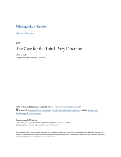 The Case for the Third-Party Doctrine