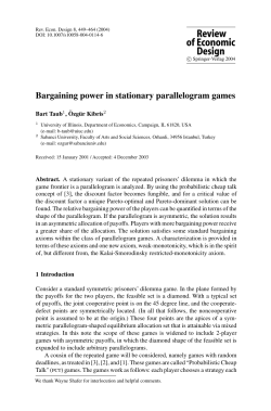 Bargaining power in stationary parallelogram games