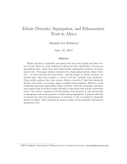 Ethnic Diversity, Segregation, and Ethnocentric