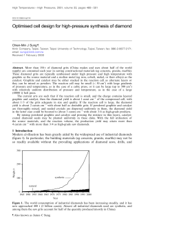 Optimised cell design for high-pressure synthesis of diamond