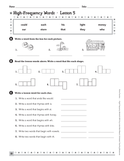 High-Frequency Words &bull; Lesson 5