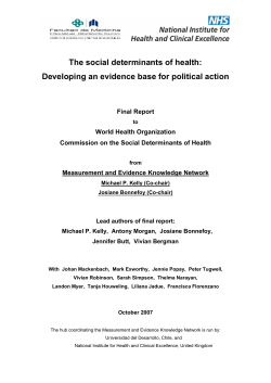 The social determinants of health