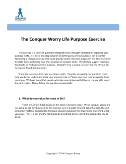 The Conquer Worry Life Purpose Exercise