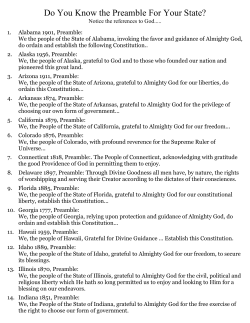 Do You Know the Preamble For Your State?