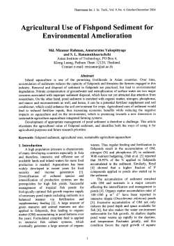 Agricultural Use of Fishpond Sediment for Environmental Amelioration