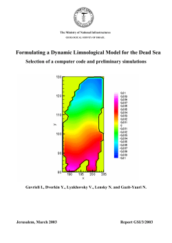 Formulating a Dynamic Limnological Model for the Dead Sea