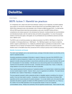 BEPS Action 5: Harmful tax practices