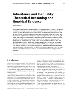 Inheritance and Inequality: Theoretical Reasoning and Empirical