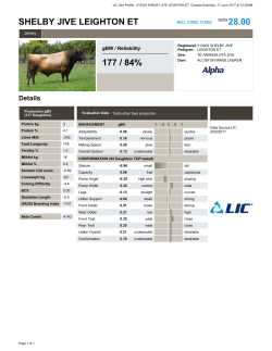 SHELBY JIVE LEIGHTON ET 168 / 71%