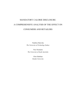 mandatory calorie disclosure: a comprehensive analysis of