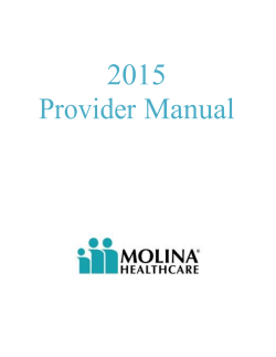 Provider Manual - Molina Healthcare