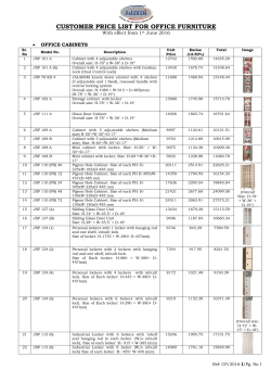 CUSTOMER PRICE LIST FOR OFFICE FURNITURE