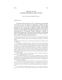 The FTC at 100: A Modest Proposal for Change