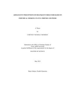 ADOLESCENT PERCEPTIONS OF DELINQUENT BEHAVIOR