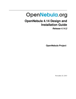 OpenNebula 4.14 Design and Installation Guide