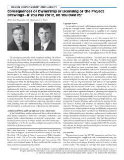 Consequences of Ownership or Licensing of the Project Drawings