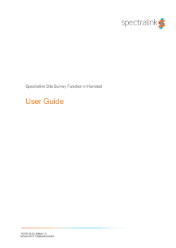 User Guide 14225120-IG Site Survey Function in Handset User Guide