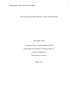 Bereavement and College Students: An Intervention Proposal
