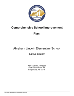 Comprehensive School Improvement Plan Abraham Lincoln