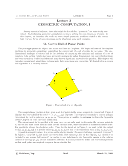 Lecture 3 GEOMETRIC COMPUTATION, I