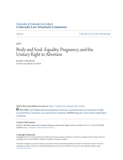 Body and Soul: Equality, Pregnancy, and the Unitary Right to Abortion