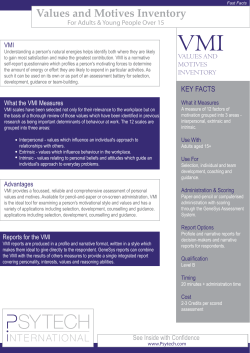 Values and Motives Inventory