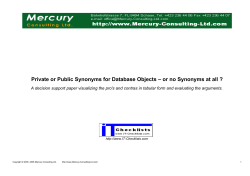Private or Public Synonyms for Database Objects