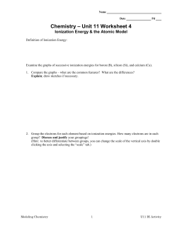 Chemistry &ndash; Unit 11 Worksheet 4