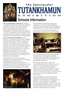 Schools Bulletin - The Tutankhamun Exhibition