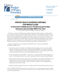 private health coverage unstable for middle class