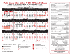 D70 Calendar - Pueblo West Middle School