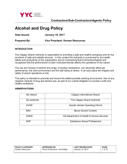 Alcohol and Drug Policy - Calgary International Airport