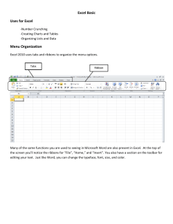 Excel Basic Uses for Excel Menu Organization