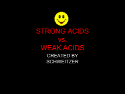 STRONG ACIDS vs. WEAK ACIDS